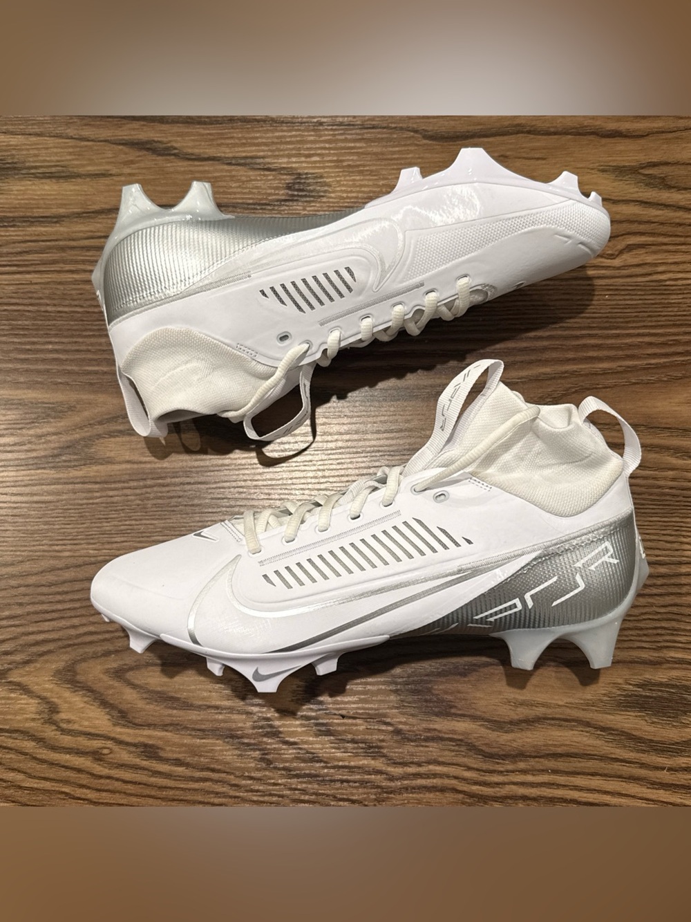 Size 12 Nike Vapor Edge Pro 360 2 White/Silver Football Cleats DA5456-102 #117